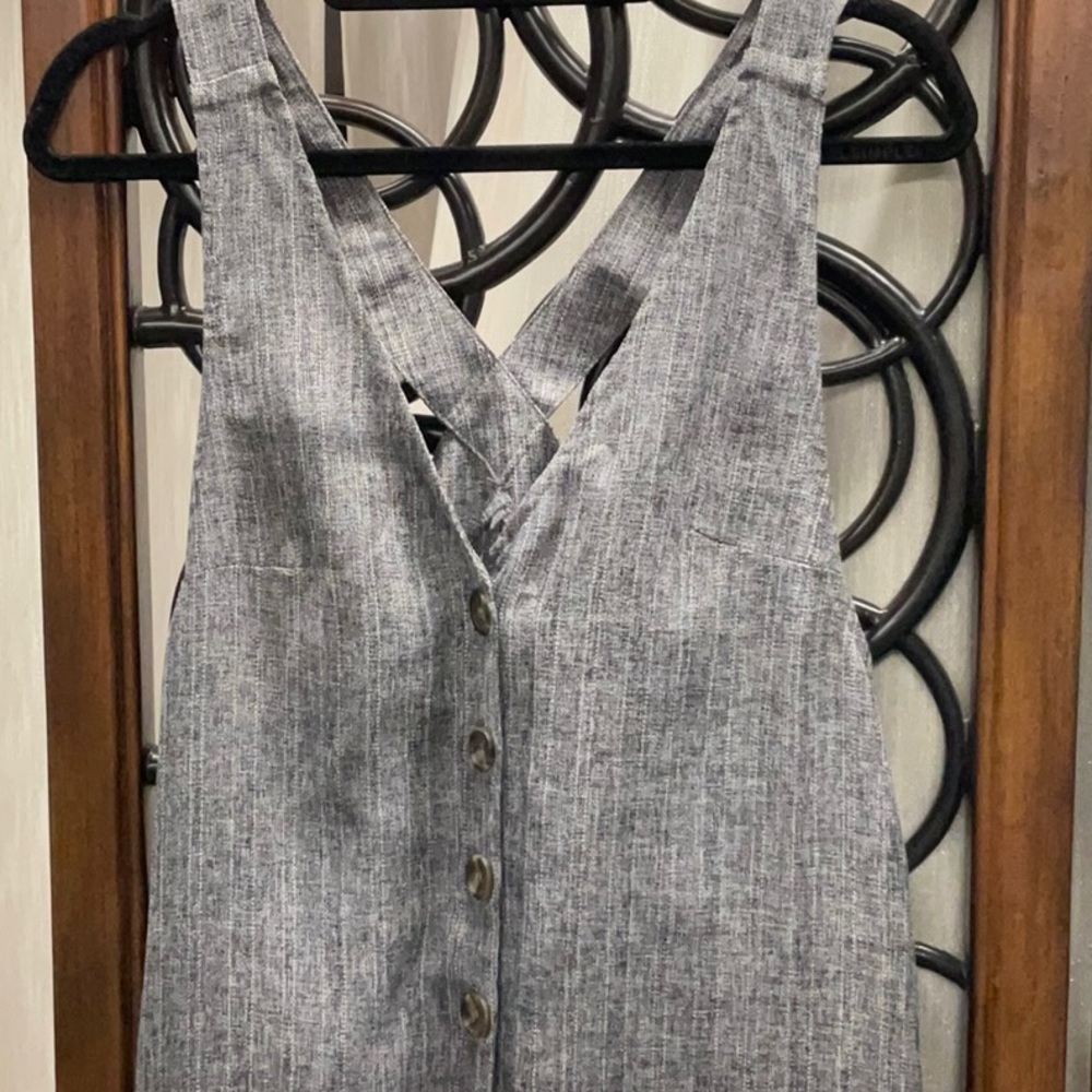 Cropped button up romper size medium